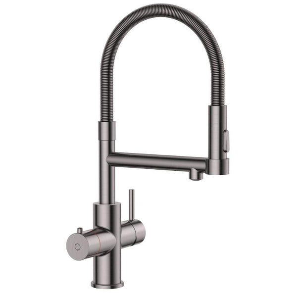 HOWAT | 3-in-1 | Kokend Waterkraan | Flexibele Uitloop | Gun Metal | Chroom | RVS | Zwart - afbeelding 1