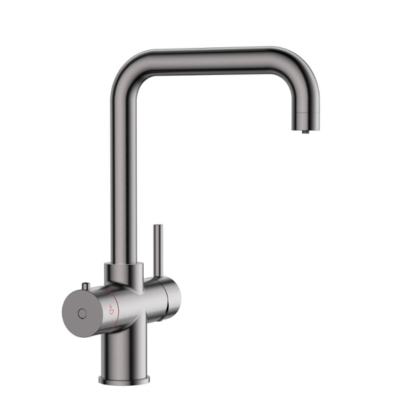 HOWAT | 3-in-1 | Kokend Waterkraan | Haakse Uitloop | Gun Metal | Zwart | RVS | Goud - afbeelding 2