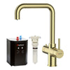 HOWAT | 3-in-1 | Kokend Waterkraan | Haakse Uitloop | Gun Metal | Zwart | RVS | Goud - afbeelding 5