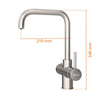 HOWAT | 3-in-1 | Kokend Waterkraan | Haakse Uitloop | Gun Metal | Zwart | RVS | Goud - afbeelding 6