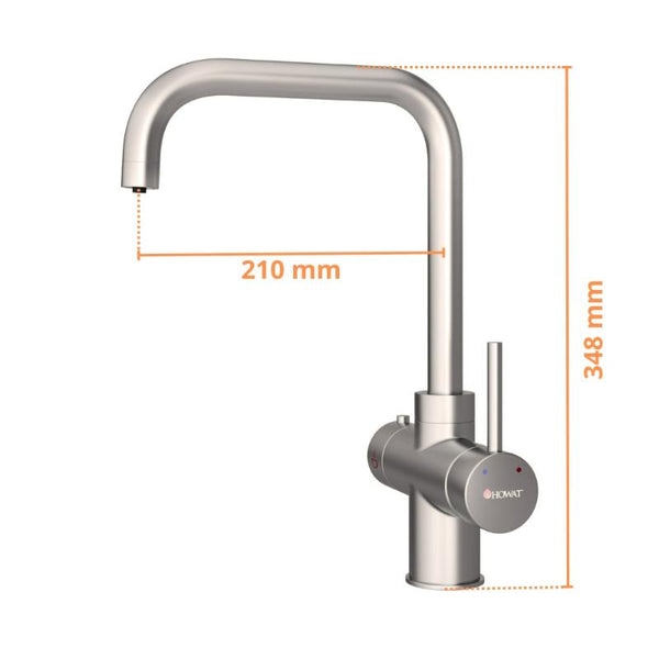 HOWAT | 3-in-1 | Kokend Waterkraan | Haakse Uitloop | Gun Metal | Zwart | RVS | Goud - afbeelding 6