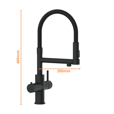 Howat | Kokend Waterkraan | 3-in-1 | Flexibele uitloop | Zwart - afbeelding 3