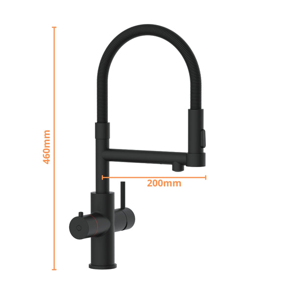 Howat | Kokend Waterkraan | 3-in-1 | Flexibele uitloop | Zwart - afbeelding 3