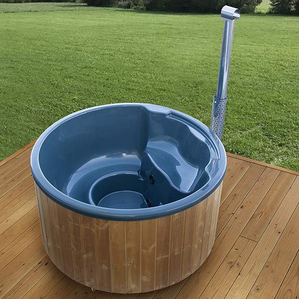 Baltresto Hottub Fiberglas - Rond met geïntegreerde kachel (5 personen) - afbeelding 2