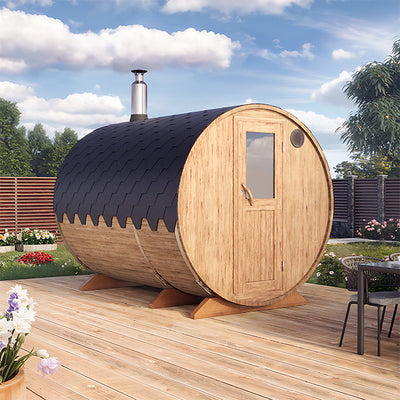 Baltresto Barrel-sauna 3m met kleedruimte (4 personen) - afbeelding 2