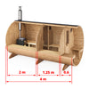 Baltresto Barrel-sauna 4m met kleedruimte & buitenbank (4 personen) - afbeelding 1