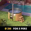 Baltresto Hottub Fiberglas - Rond met geïntegreerde kachel (5 personen) - afbeelding 1