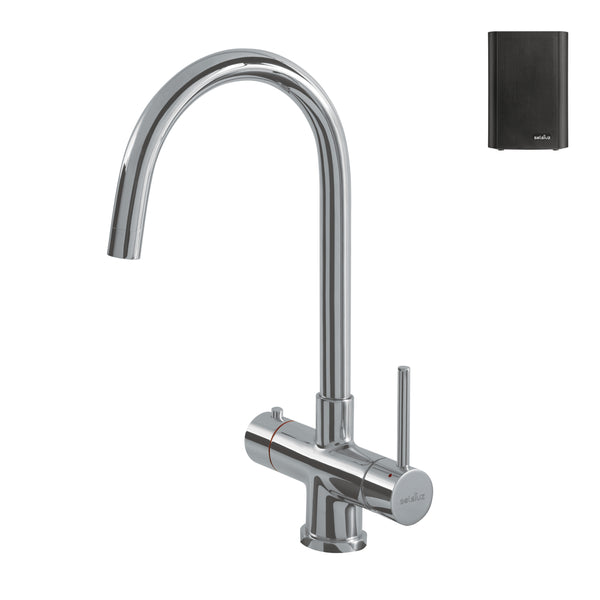 Selsiuz Push & Turn 3-in-1 Rond Chrome kokendwaterkraan